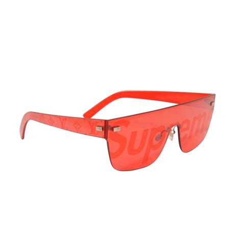 Louis Vuitton Supreme City Mask SP Sunglasses Red Monogram .